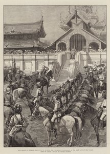 Nuestras tropas en Birmania, recepción del General Sir F. Roberts en Mandalay en la Puerta Este del Palacio